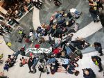 Extinction Rebellion Youth stage die-in at Manchester Arndale